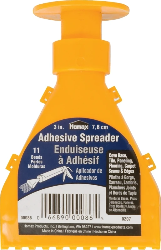 3 In. W Plastic Cove Base Adhesive Spreader For Caulking Guns