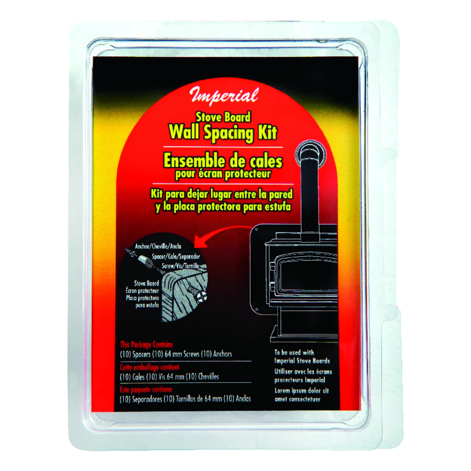 Stove Board Wall Spacing Kit for Safe Installation and Heat Protection