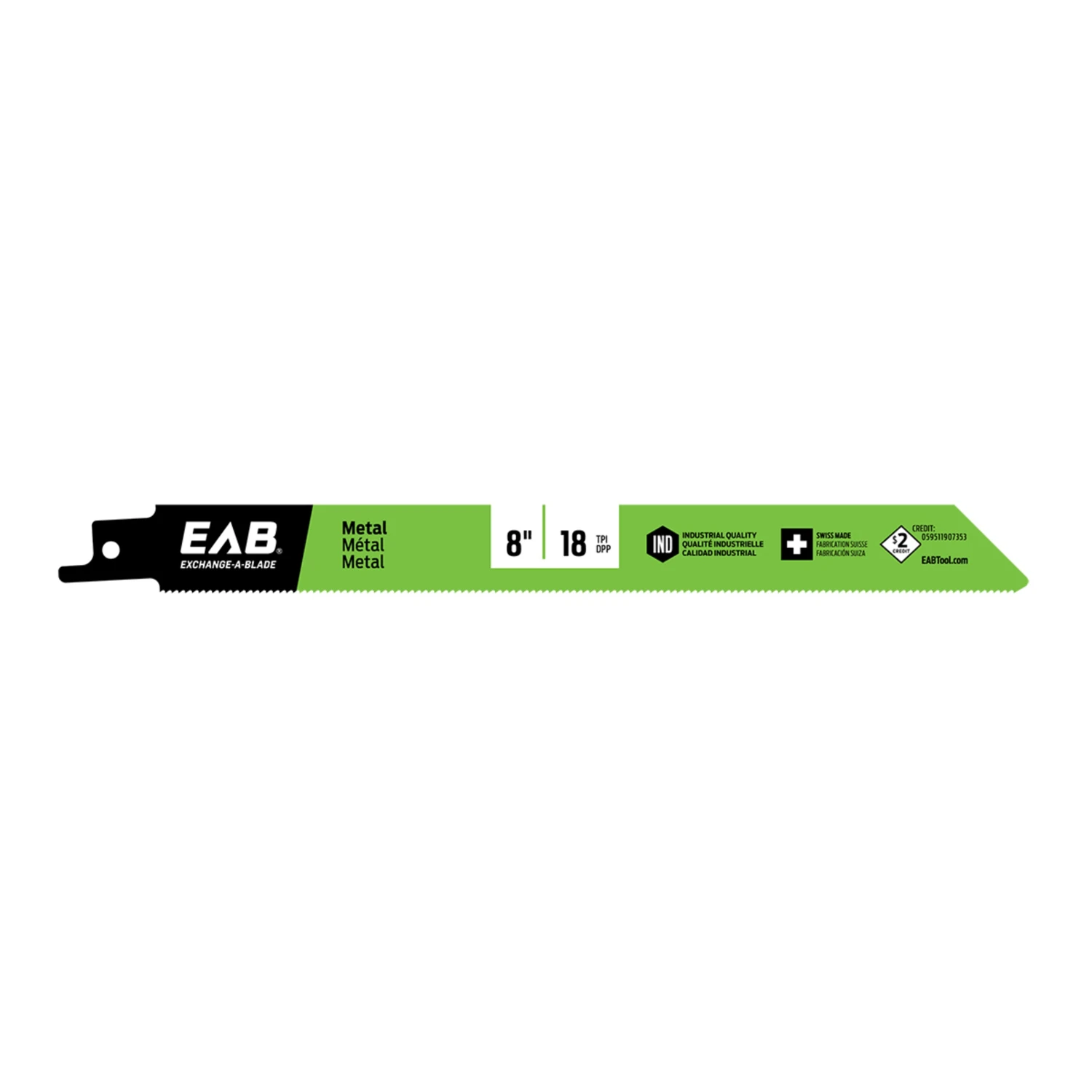 Reciprocating Saw Blade, Bi-Metal, 8-In. x 18 TPI