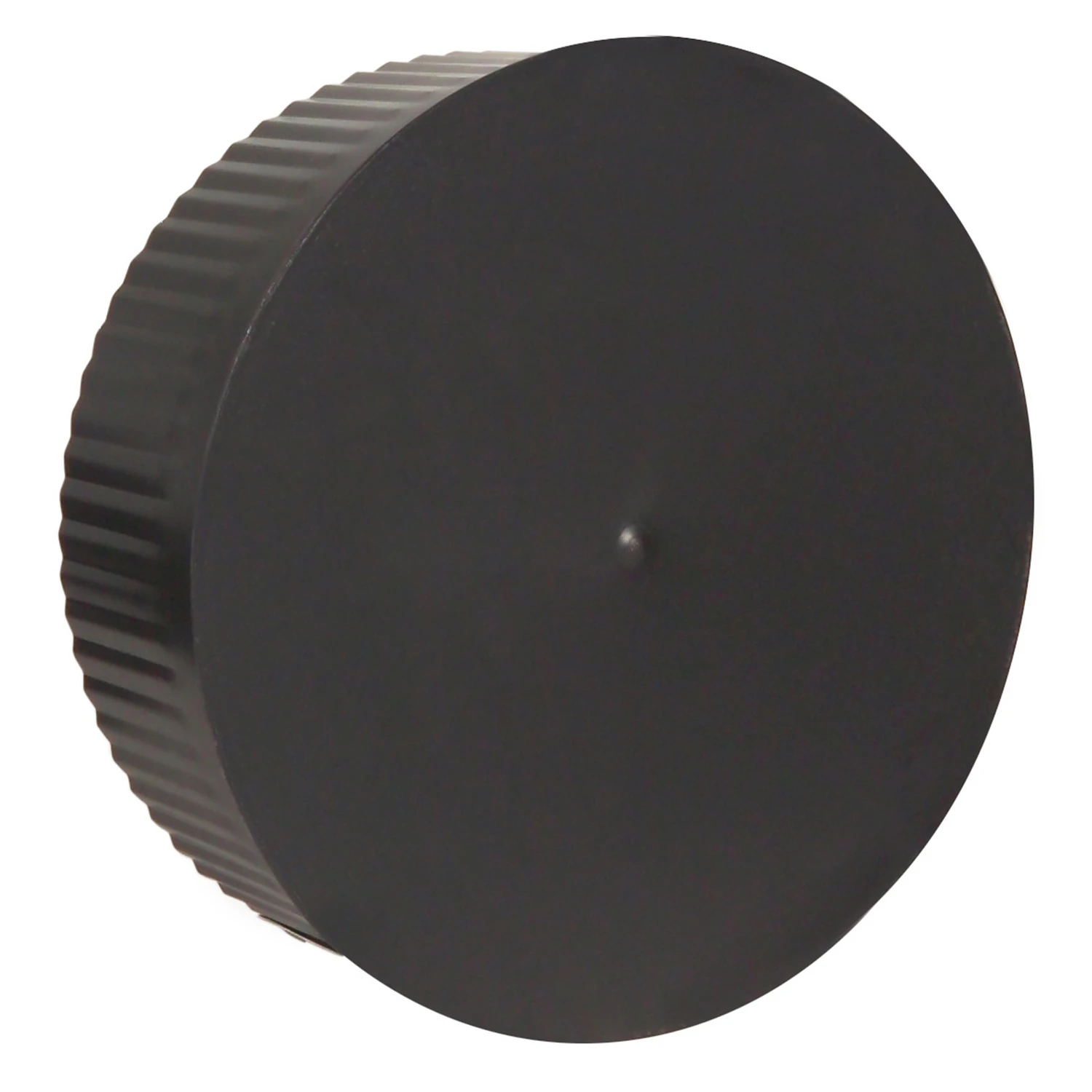 6 In. Diameter Steel Crimped Termination Cap, 24 Gauge, Black
