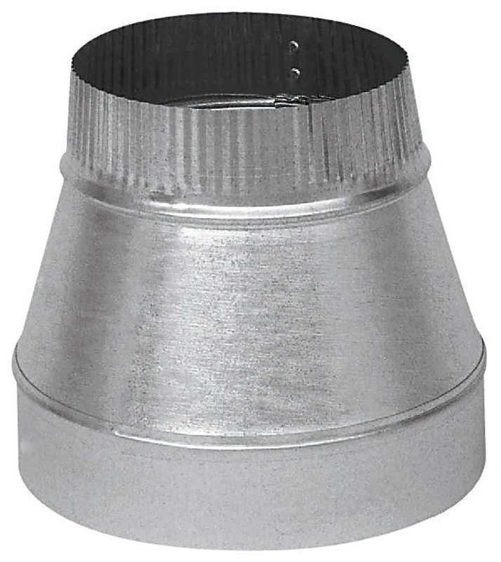 Galvanized Steel HVAC Duct Pipe Taper Reducer, Five Inch by Four Inch, 24 Gauge