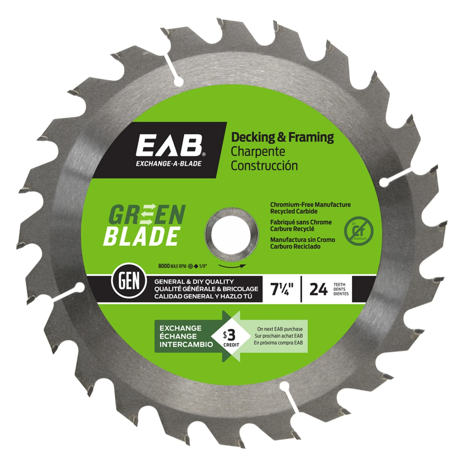 Circular Saw Blade, 24-Tooth x 7-1/4-In.