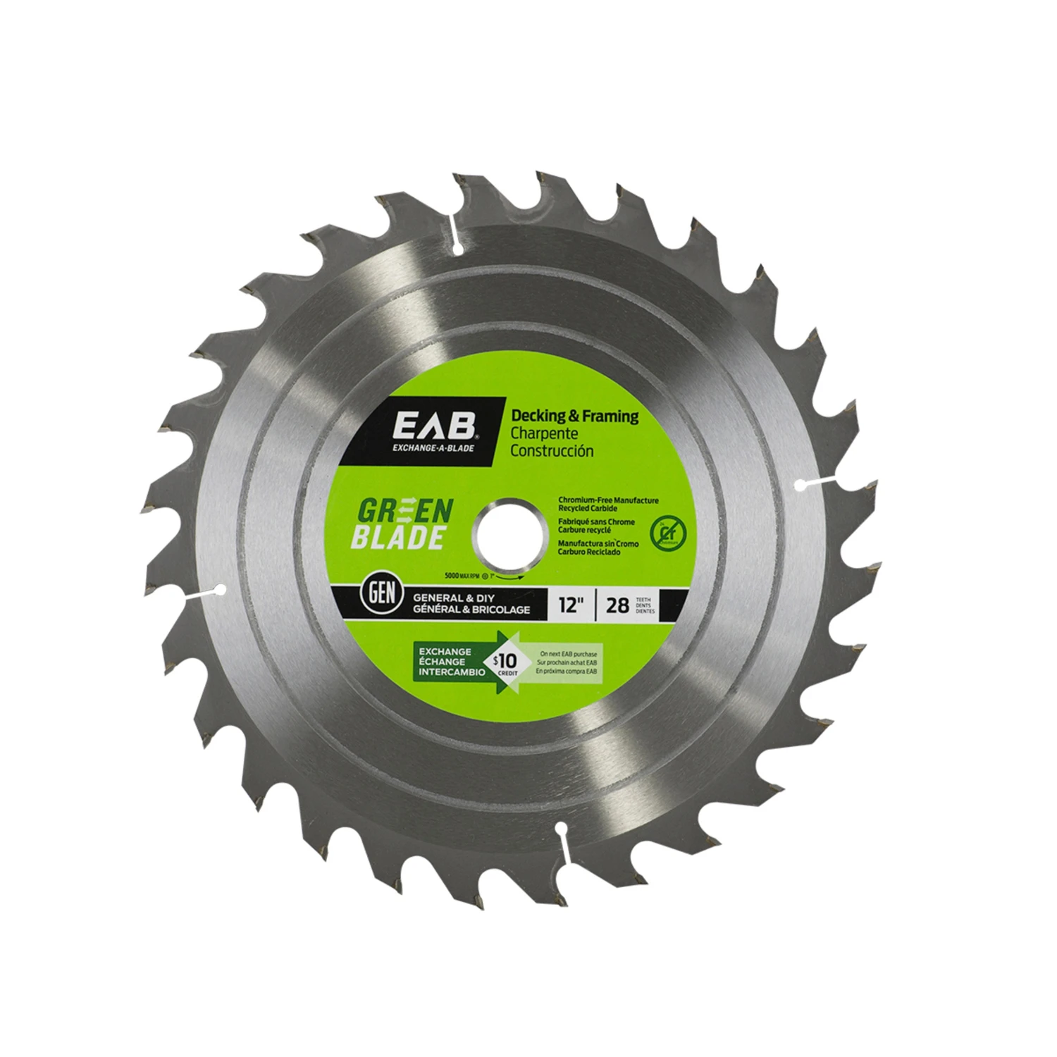 Circular Saw Blade, 28-Tooth x 12-In.