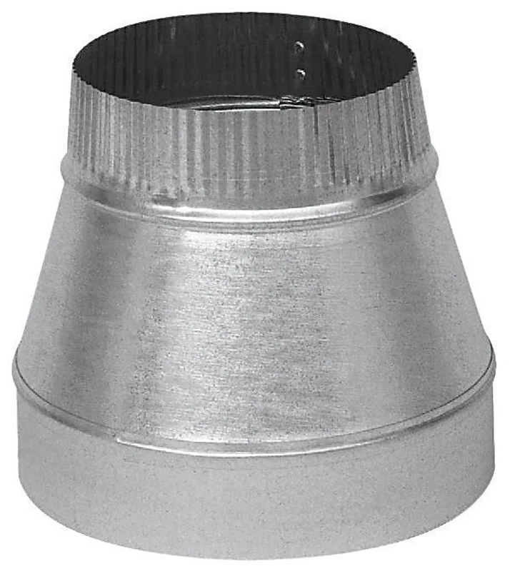 24 Gauge 7 In. X 6 In. Galvanized Steel Reducer For Furnace Pipe