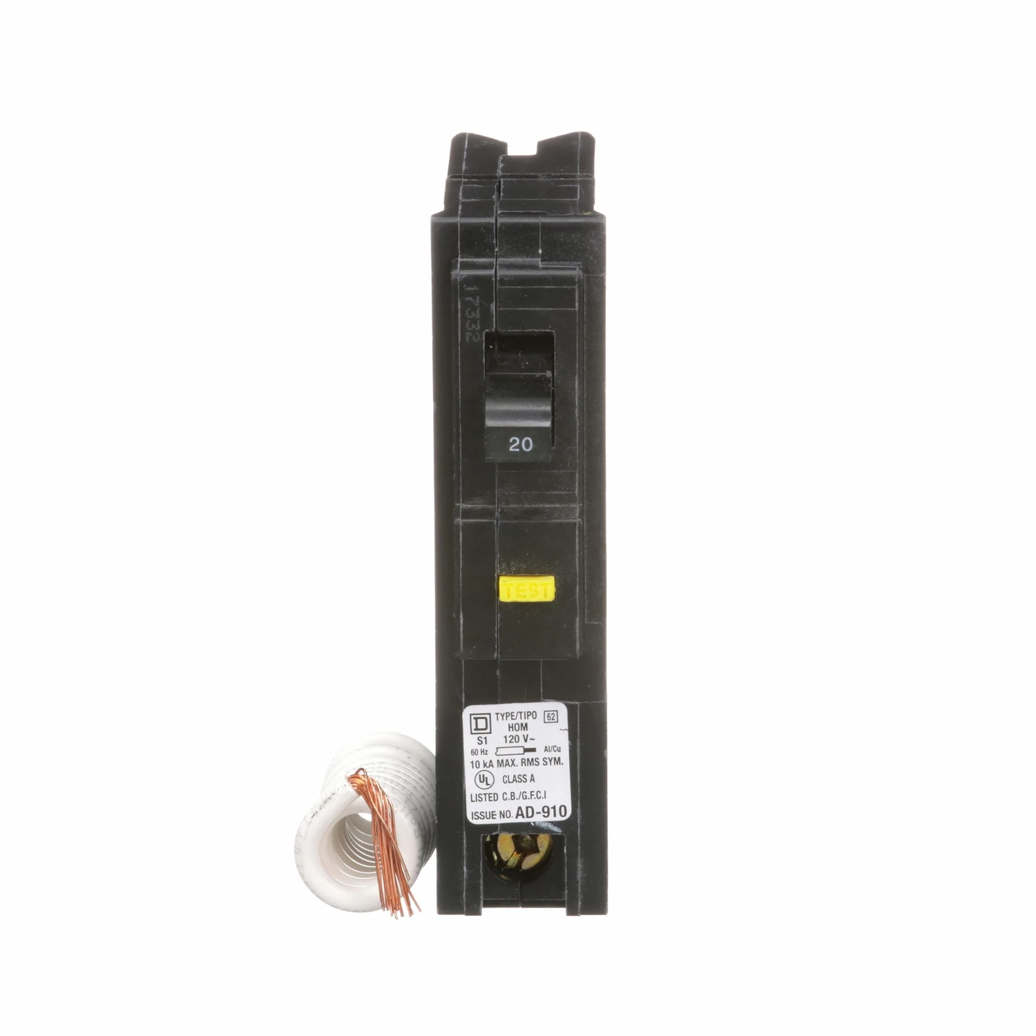 Homeline 20 Amp Single-pole Gfci Circuit Breaker - Model Hom120gficp