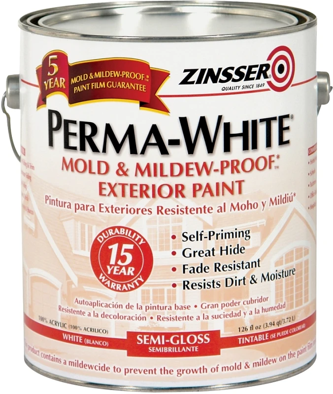 Perma-white White-tintable Semi-gloss Gallon Mold And Mildew-proof Paint