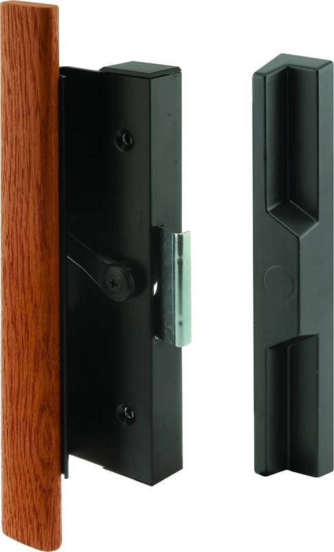 Sliding Door Handle Set With Wood Pull And Clamp Latch, Model C 1126