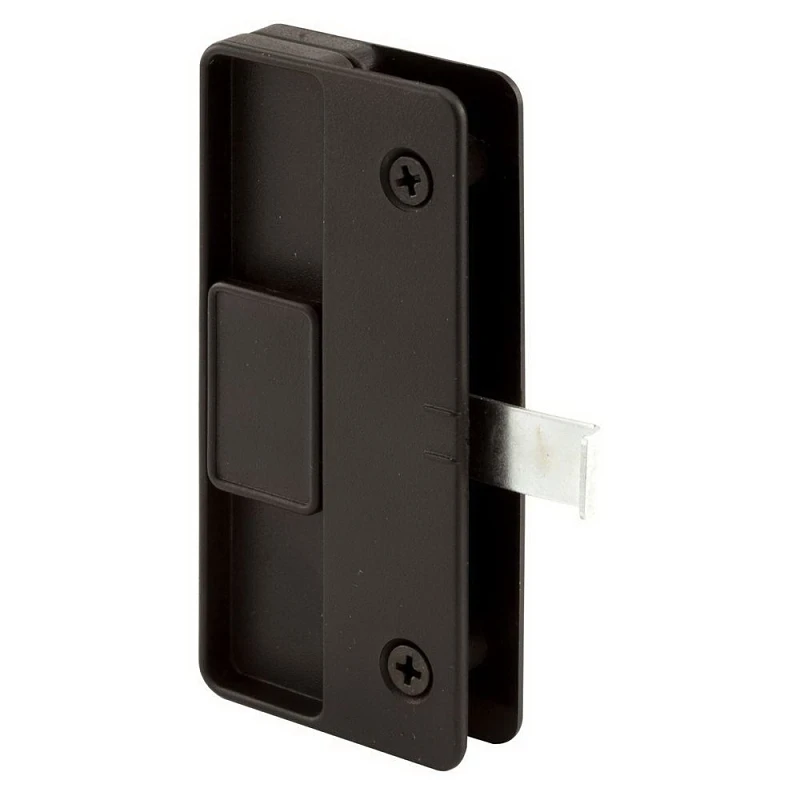 2 In. W. Sliding Screen Door Latch & Pull, Black Plastic, Model A 177