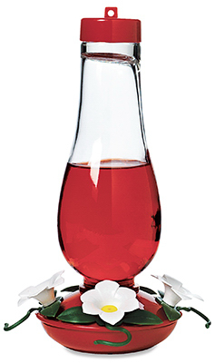 Hummingbird Feeder, Hurricane Glass, 24-oz.