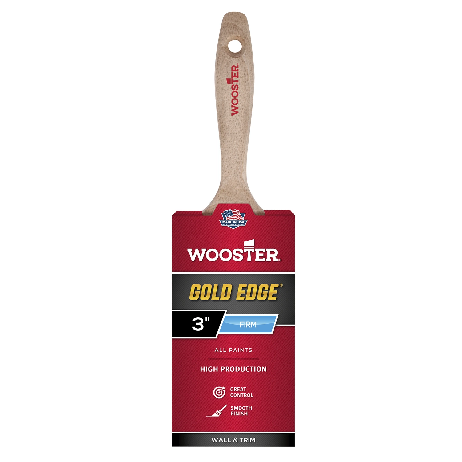 Gold Edge 3 In. Straight Varnish Brush With Beech Hardwood Handle