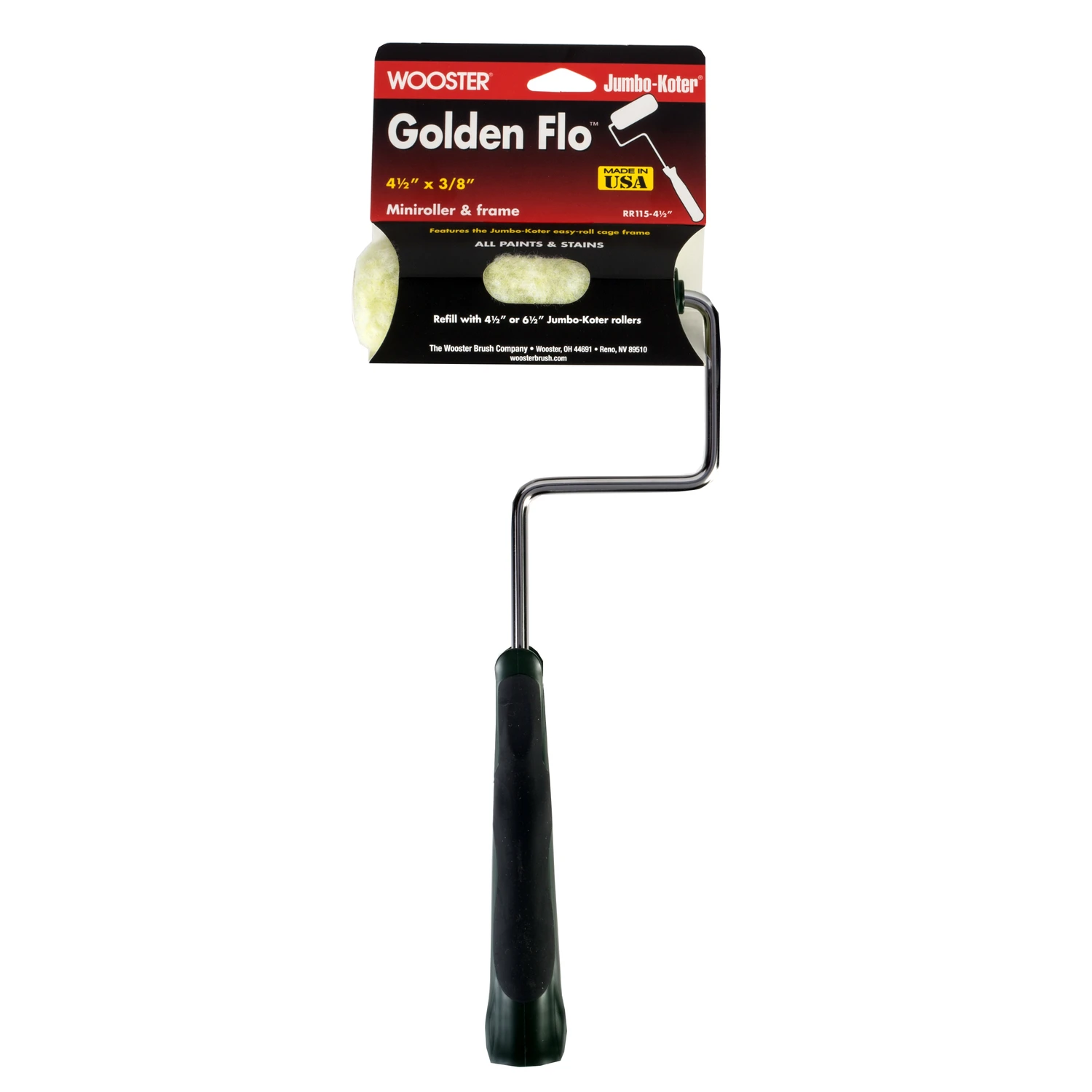 Jumbo-koter 4-1/2 In. Mini Paint Roller Frame And Cover With Threaded End