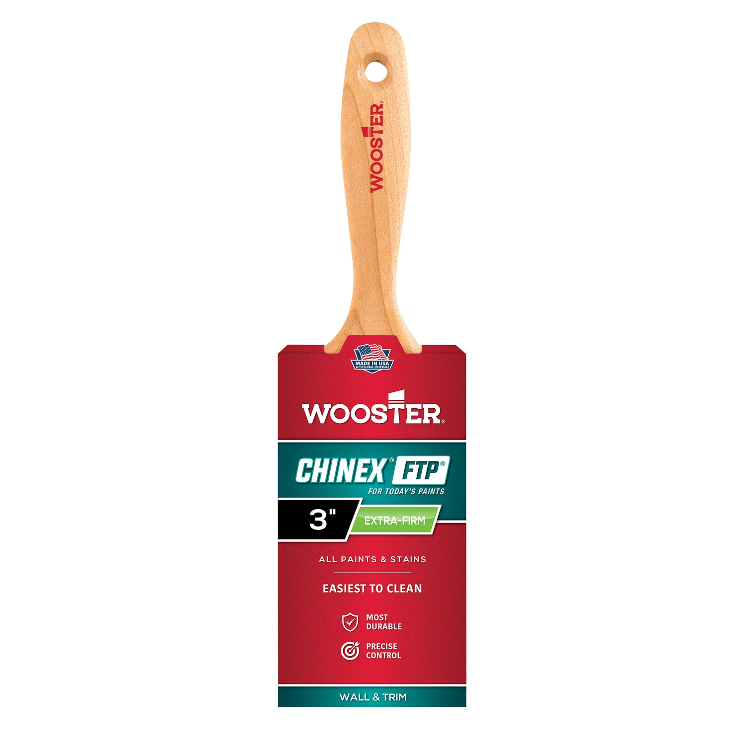Chinex Ftp 3 In. Flat Varnish Paint Brush With Stainless Steel Ferrule