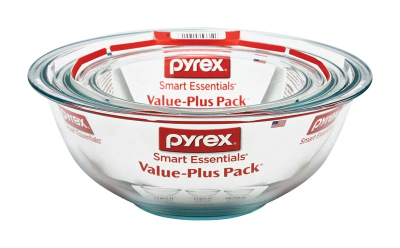 Mixing Bowl Set, Clear, 3-Pc.
