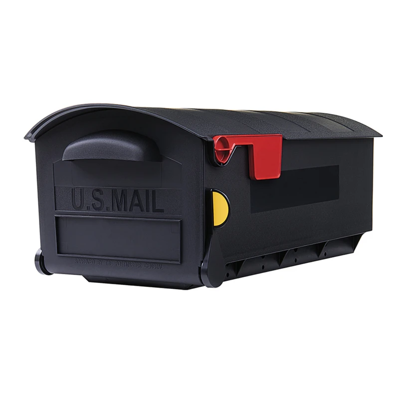 Patriot Large Black Plastic Post Mount Mailbox - 12.4" W X 9.5" H