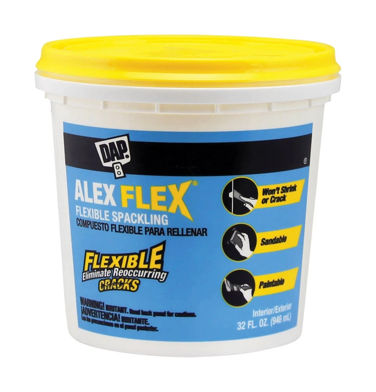 Alex Flex Ready To Use White Spackling Compound 1 Quart - Flexible & Sandable