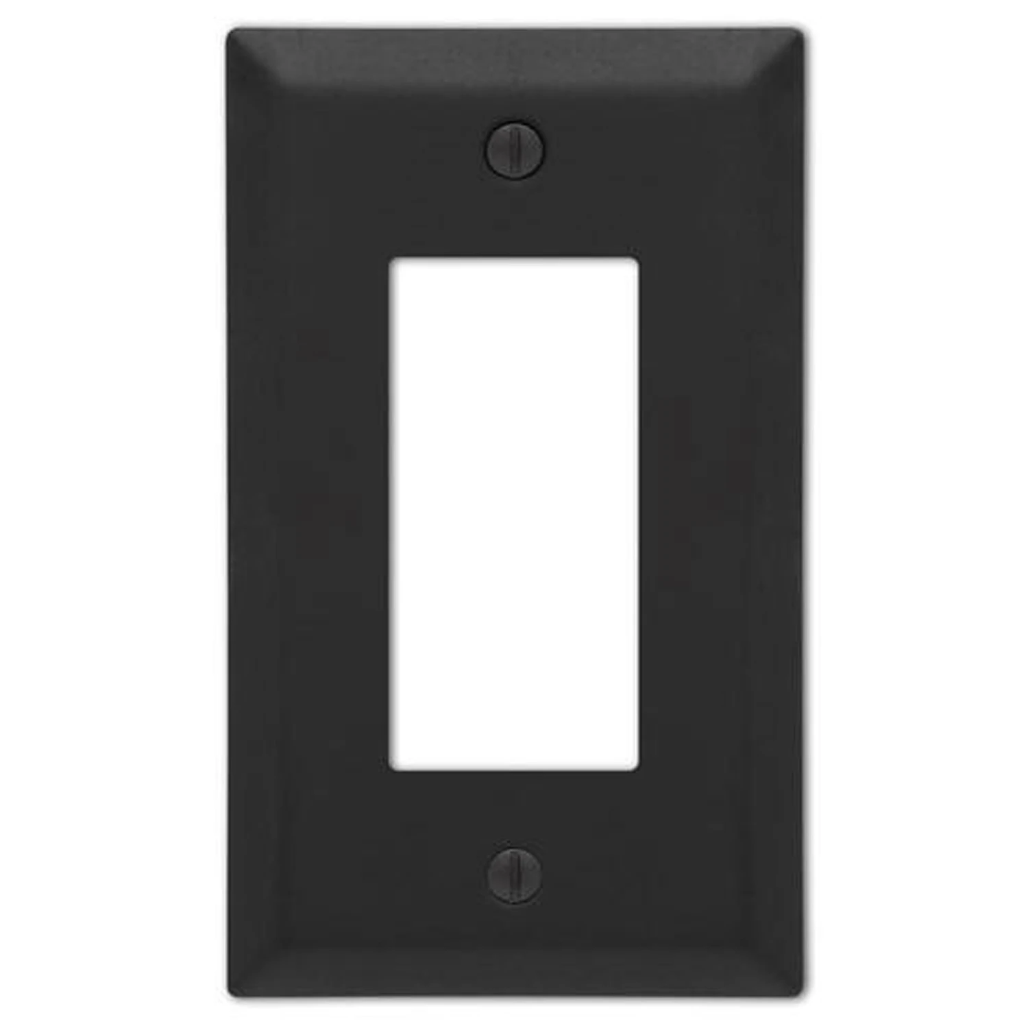 Amerelle Century Matte Black 1 gang Stamped Steel Decorator Wall Plate 1 pk