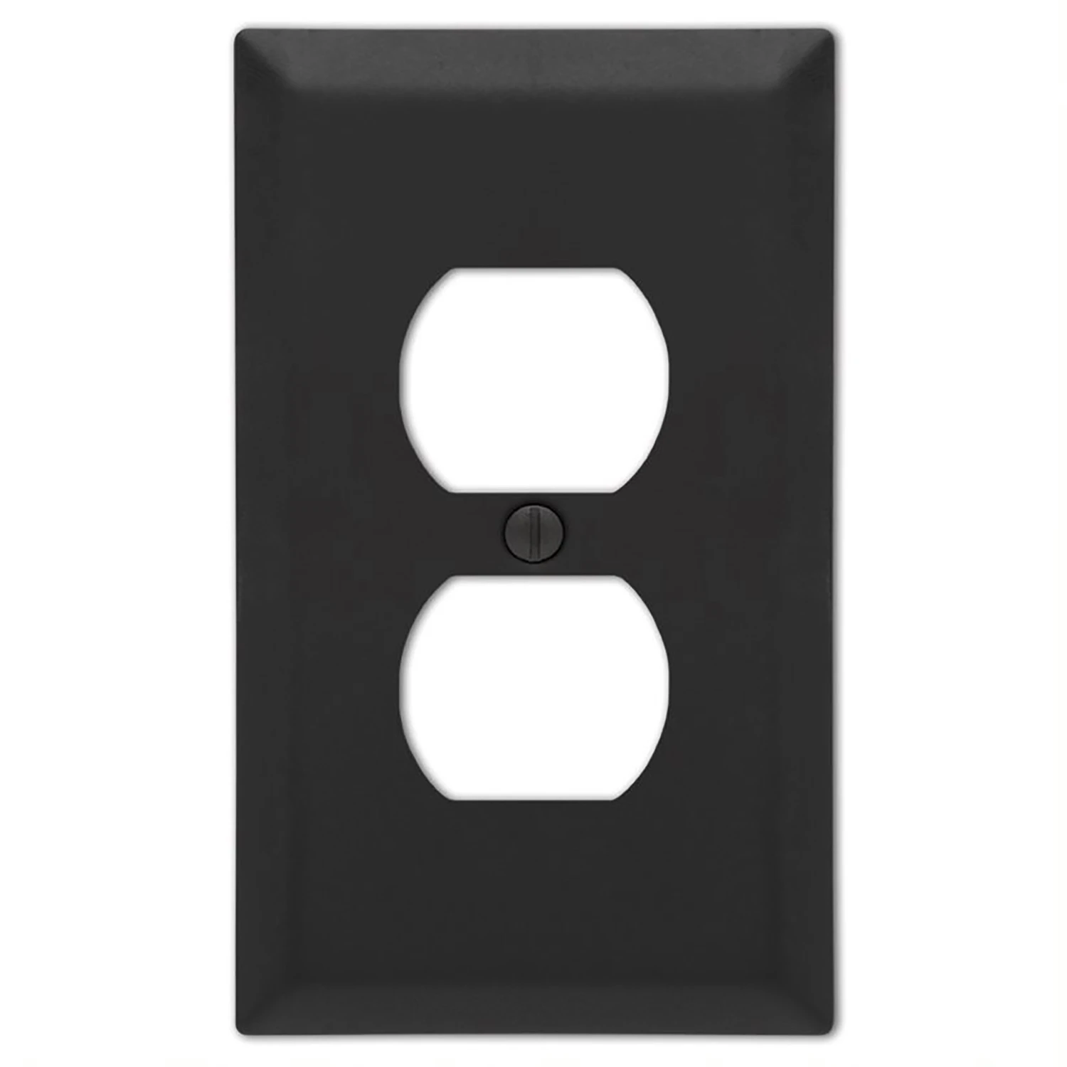 Century Wall Plate, Matte Black, Steel, 1 Duplex