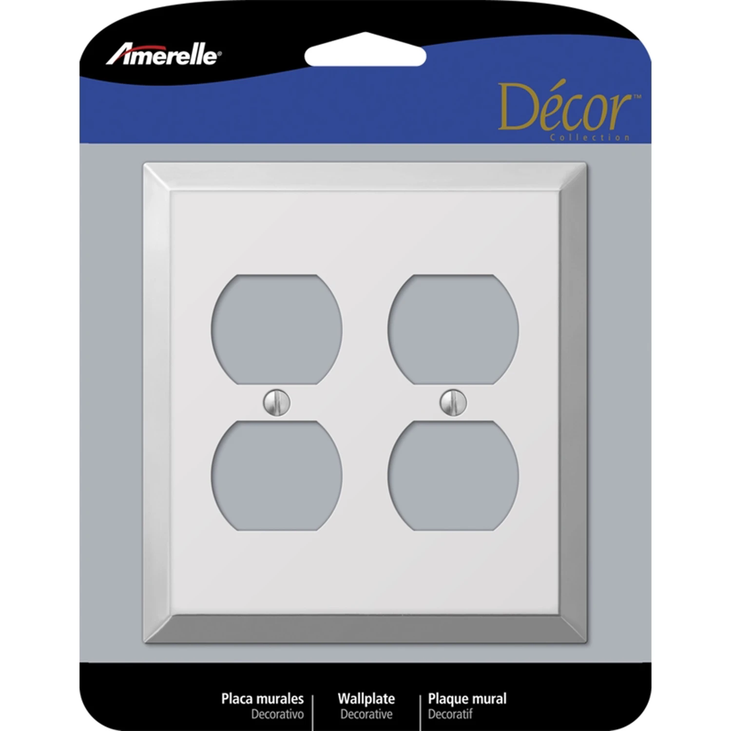 Century Wall Plate, Polished Chrome, Steel, 2 Duplex