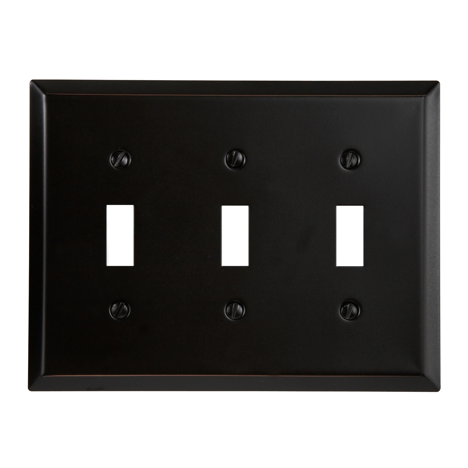 Amerelle Century Antique Bronze 3 gang Stamped Steel Toggle Wall Plate 1 pk