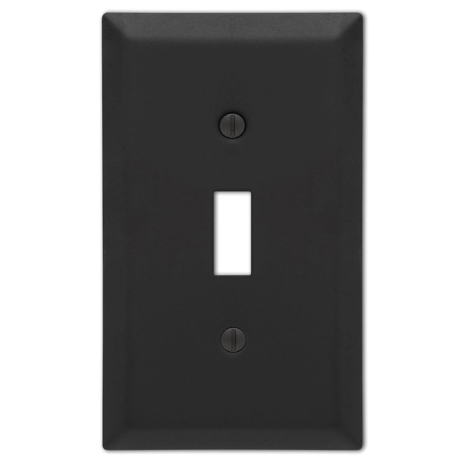 Amerelle Century Matte Black 1 gang Stamped Steel Toggle Wall Plate 1 pk