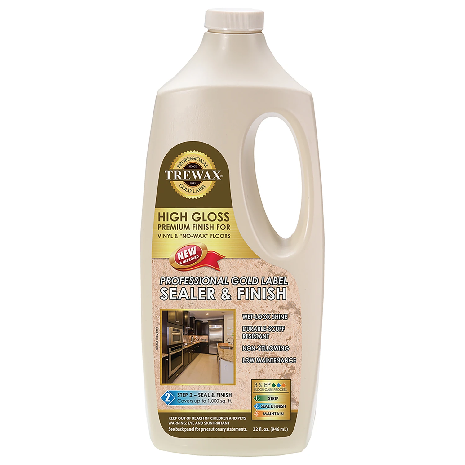 32 Oz. Gold Label High Gloss Sealer Floor Wax - Multi-surface Protection