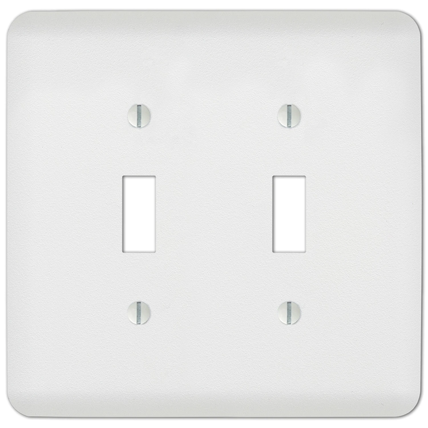 Capric Wall Plate, White Paintable Steel, 2 Toggle