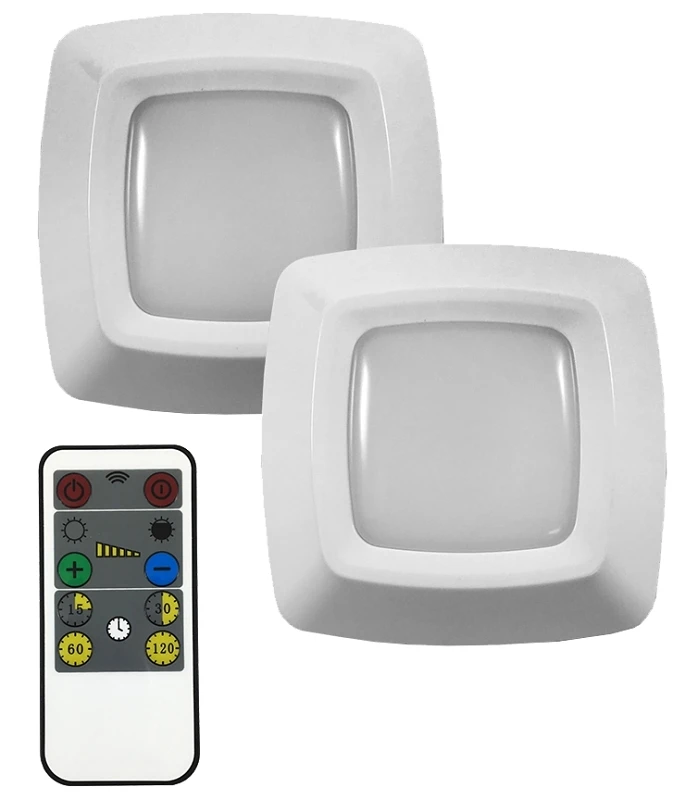 LED Puck Light With Remote, 2-Pk.