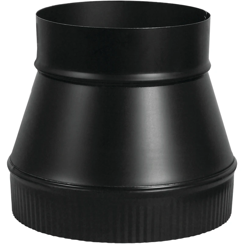 5 In. - 6 In. 24 Gauge Black Single Wall Stove Pipe Increaser