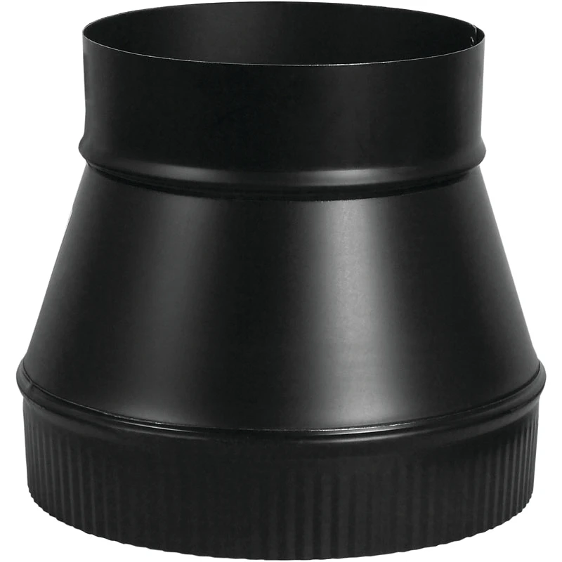 6 In. - 7 In. 24 Gauge Black Single Wall Stove Pipe Increaser