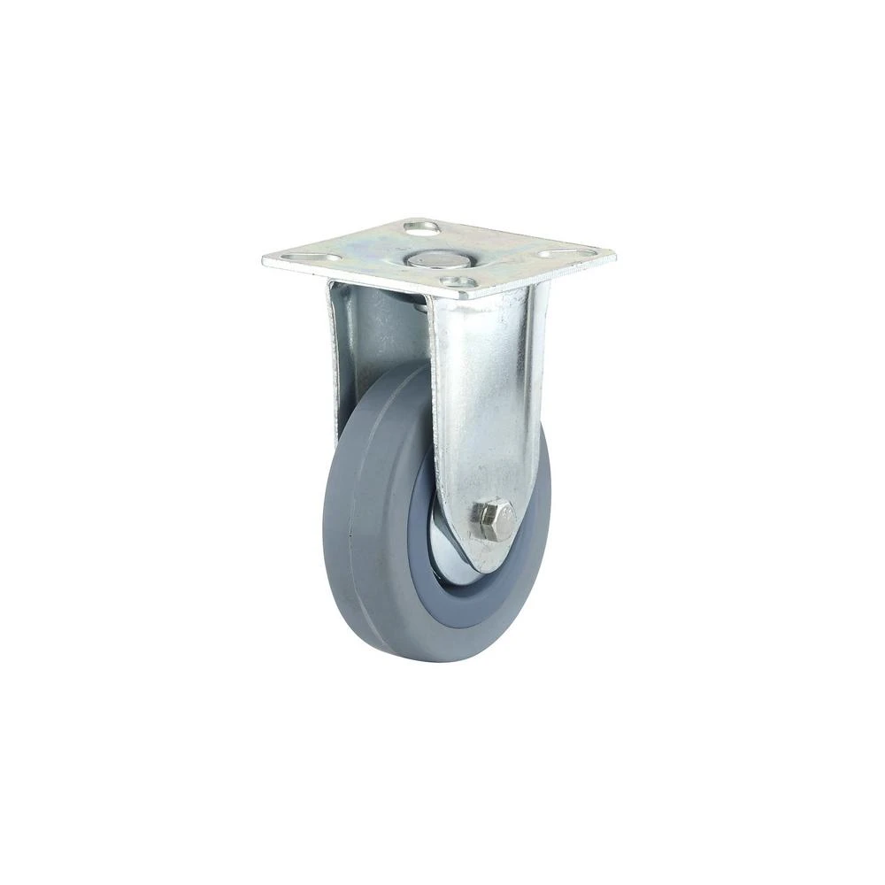 Thermoplastic Rubber Rigid Caster Wheel, Gray, 3 Inch Diameter