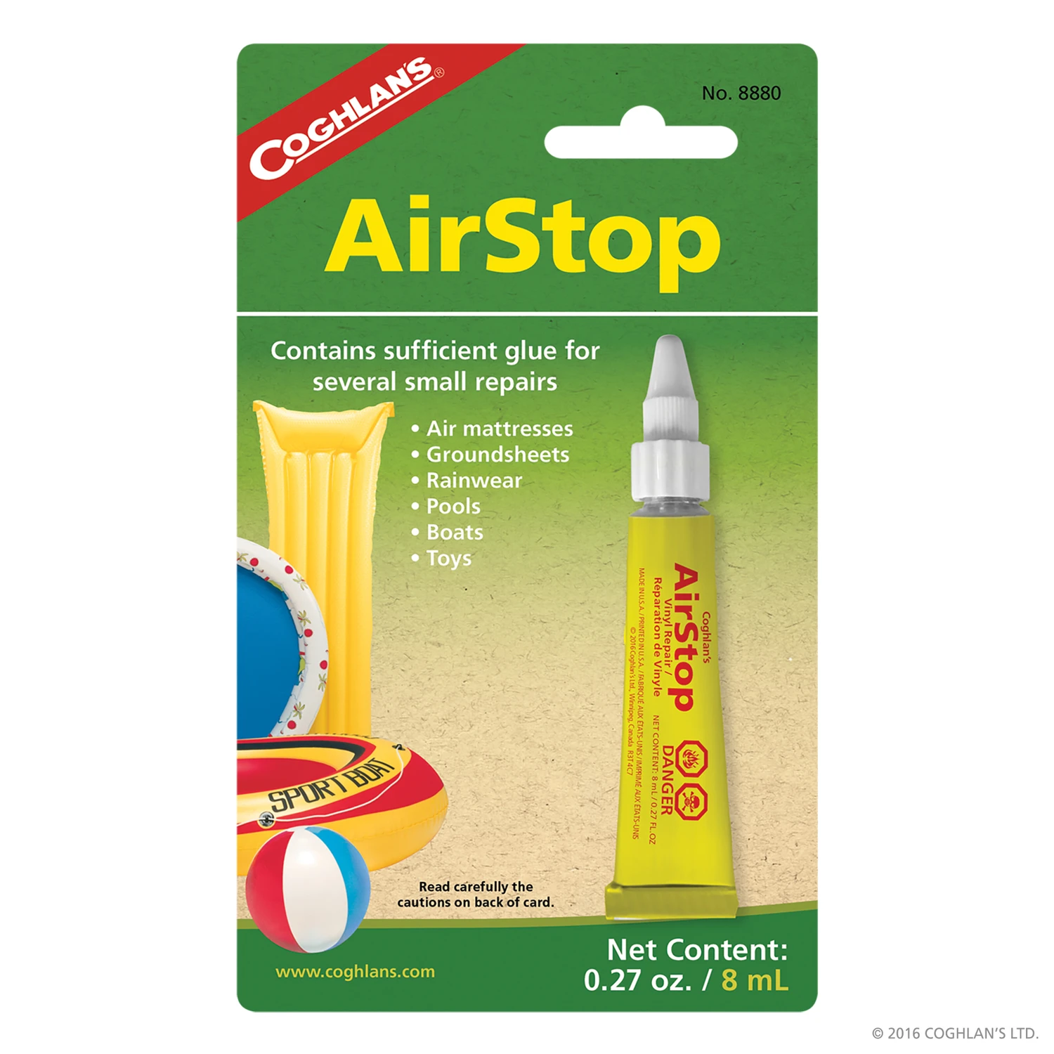 Airstop 0.27 Oz. Gel Pvc Vinyl Repair Sealant For Camping And Outdoor Use