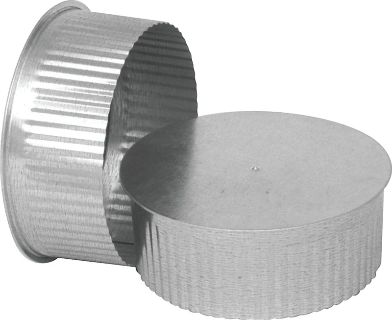 30 Gauge 4 Inch Galvanized Steel Crimped Pipe End Cap