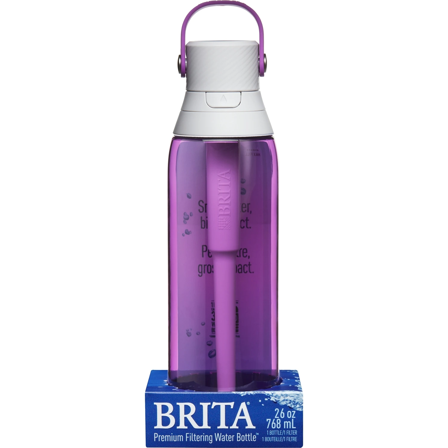 Orchid Glass Water Bottle, 26 Ounce Capacity