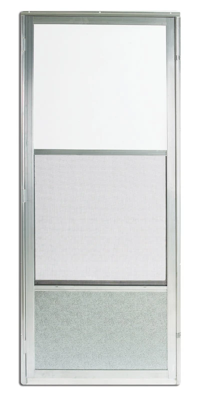 36 X 80-inch Self-storing Screen Storm Door, Mill Finish Aluminum, Model 161-36rev