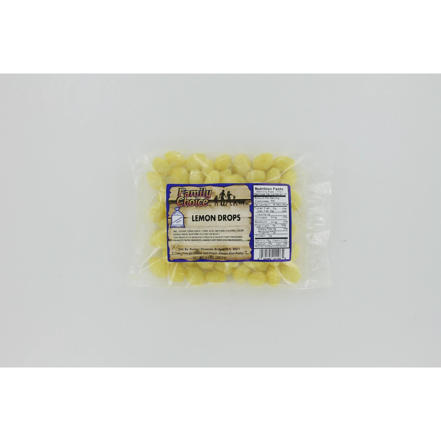 Rucker's Candy Lemon Drops 12 Oz 1106 Pack Of 12 - Not Individually Wrapped
