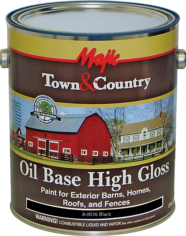 Town & Country Barn & Fence Paint, High Gloss Oil Base, Black, 1 Gallon