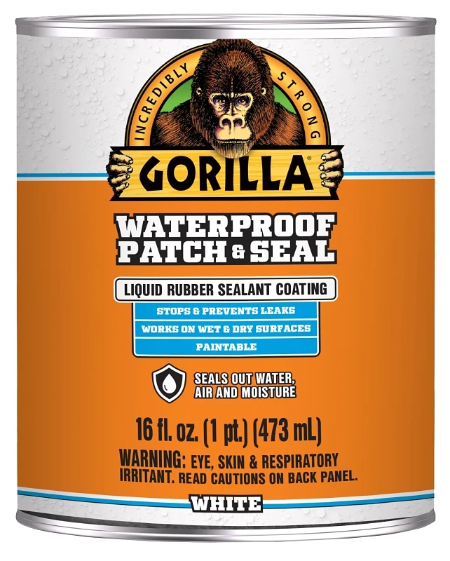 Waterproof Patch and Seal Liquid Rubberized Coating White 16 Ounce