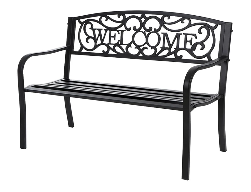 Xg-204n Essentials Welcome Park Bench, Durable Steel Frame, 660 Lb Capacity