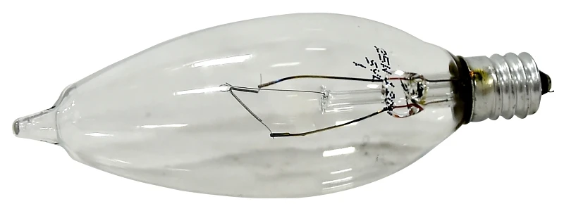 25 Watt B10 Clear Candelabra Light Bulb, 120 Volt, Decorative Incandescent Lamp