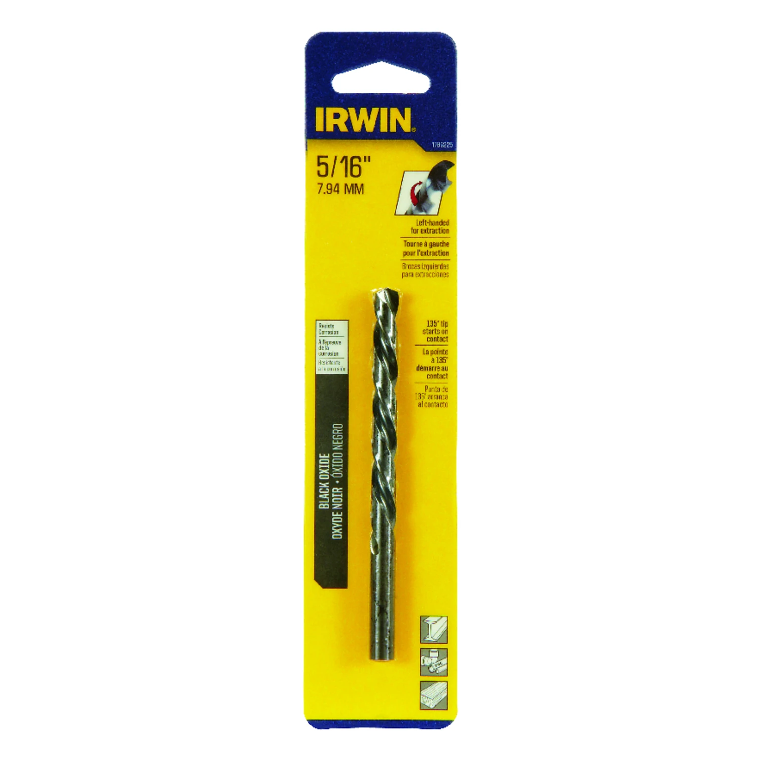 5/16 In. X 5-7/8 In. L High Speed Steel Left Hand Drill Bit Round Shank