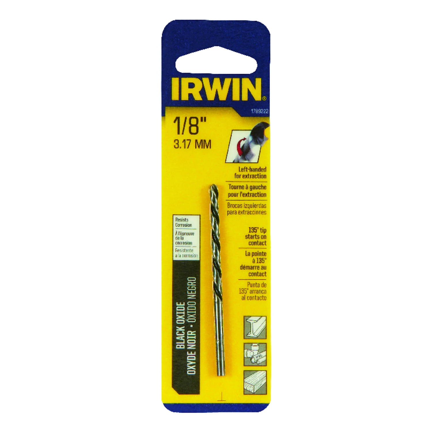 1/8 In. X 2-3/4 In. High Speed Steel Left Hand Drill Bit Round Shank