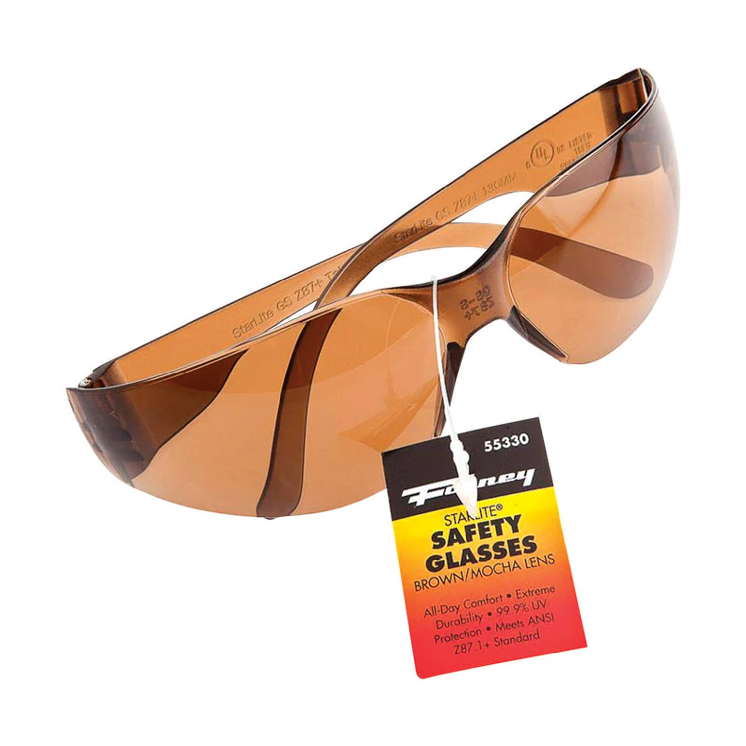Starlite Compact Safety Glasses With Brown Lens, Ansi Certified, Model 55330