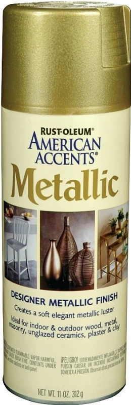 American Accents Designer Metallic Spray Paint, Aged Brass, 12 Ounce
