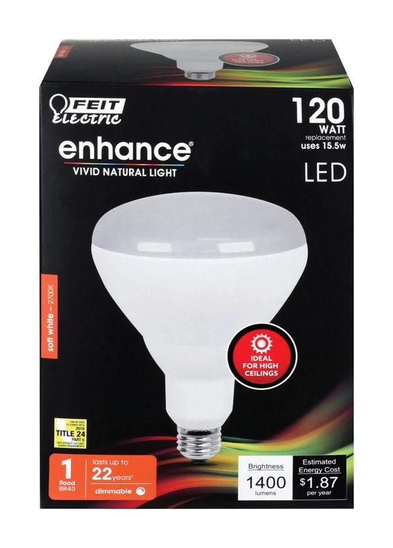 Electric Enhance Br40 E26 Led Bulb Soft White 120w Equivalence 1400 Lumens 1 Pk