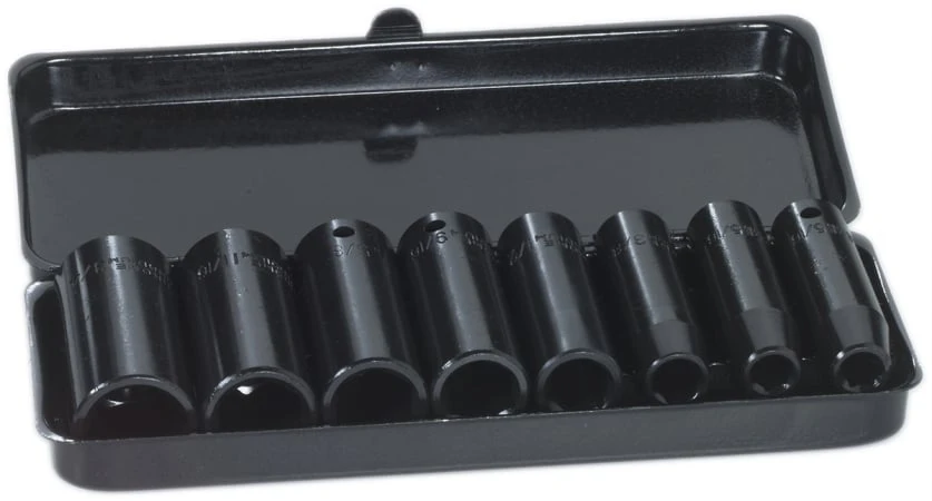 3/8 Inch Sae Deep Well Socket Set Tl1025 - 8 Pieces