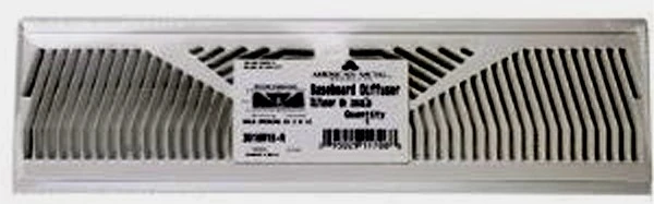 Baseboard Diffuser, Sunburst Pattern, Steel, White, 18-In.