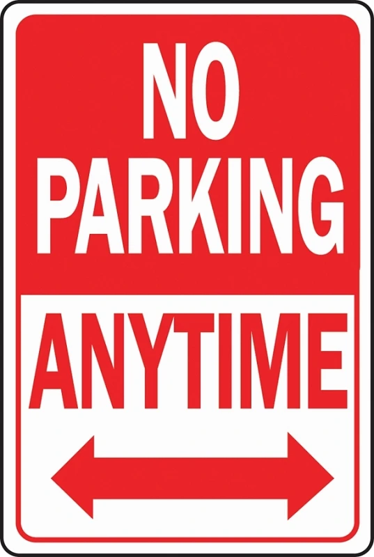 Heavy-duty Aluminum No Parking Anytime Sign, 18 In. X 12 In.
