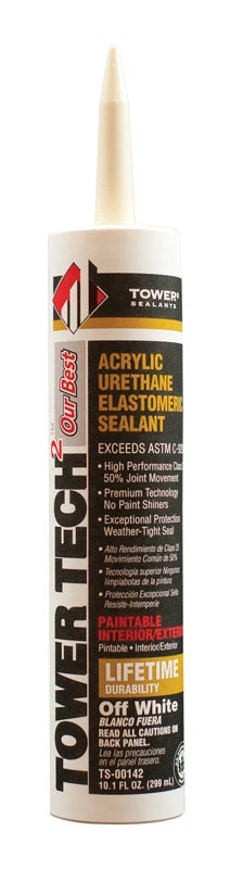 Tower Tech 2 Off White Acrylic Urethane Sealant 10.1 Oz - Pack Of 12