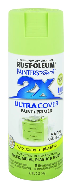 Painter's Touch 2x Ultra Cover 12 Oz. Satin Green Apple Spray Paint