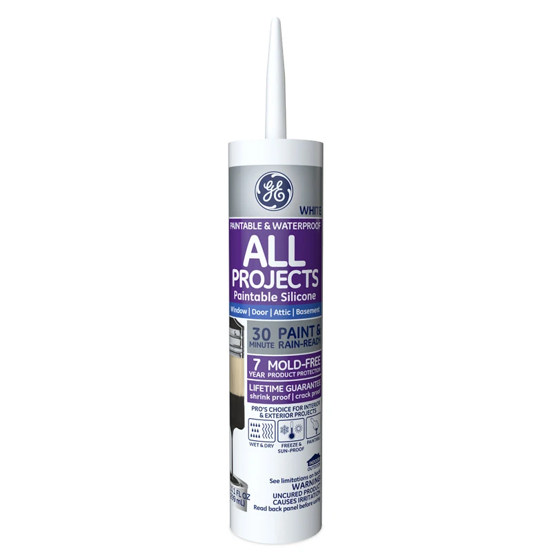 All Projects White Silicone 2 All Purpose Caulk Sealant 10.1 Oz - Paintable & Waterproof